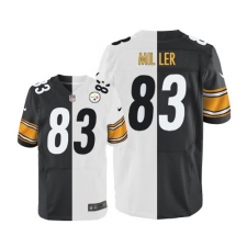Men's Nike Pittsburgh Steelers #83 Heath Miller Elite Black/White Split Fashion NFL Jersey