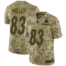 Men's Nike Pittsburgh Steelers #83 Heath Miller Limited Camo 2018 Salute to Service NFL Jersey