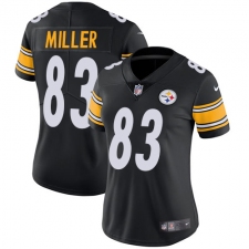 Women's Nike Pittsburgh Steelers #83 Heath Miller Black Team Color Vapor Untouchable Limited Player NFL Jersey