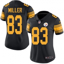 Women's Nike Pittsburgh Steelers #83 Heath Miller Elite Black Rush Vapor Untouchable NFL Jersey