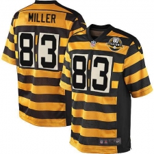 Youth Nike Pittsburgh Steelers #83 Heath Miller Elite Yellow/Black Alternate 80TH Anniversary Throwback NFL Jersey