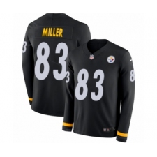 Youth Nike Pittsburgh Steelers #83 Heath Miller Limited Black Therma Long Sleeve NFL Jersey