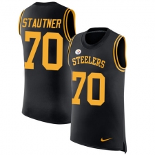 Men's Nike Pittsburgh Steelers #70 Ernie Stautner Limited Black Rush Player Name & Number Tank Top NFL Jersey