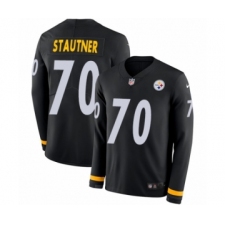 Men's Nike Pittsburgh Steelers #70 Ernie Stautner Limited Black Therma Long Sleeve NFL Jersey