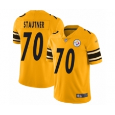 Women's Pittsburgh Steelers #70 Ernie Stautner Limited Gold Inverted Legend Football Jersey