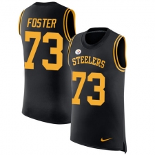 Men's Nike Pittsburgh Steelers #73 Ramon Foster Limited Black Rush Player Name & Number Tank Top NFL Jersey