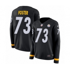 Women's Nike Pittsburgh Steelers #73 Ramon Foster Limited Black Therma Long Sleeve NFL Jersey