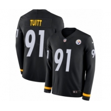Men's Nike Pittsburgh Steelers #91 Stephon Tuitt Limited Black Therma Long Sleeve NFL Jersey