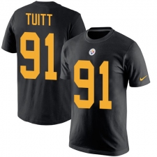Nike Pittsburgh Steelers #91 Stephon Tuitt Black Rush Pride Name & Number T-Shirt