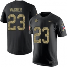 Nike Pittsburgh Steelers #23 Mike Wagner Black Camo Salute to Service T-Shirt