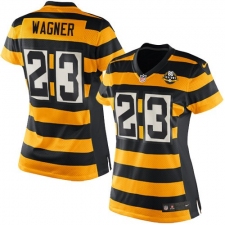 Women's Nike Pittsburgh Steelers #23 Mike Wagner Limited Yellow/Black Alternate 80TH Anniversary Throwback NFL Jersey