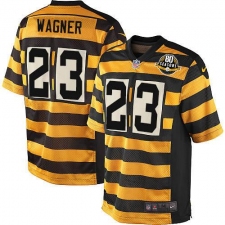Youth Nike Pittsburgh Steelers #23 Mike Wagner Elite Yellow/Black Alternate 80TH Anniversary Throwback NFL Jersey
