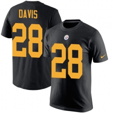 Nike Pittsburgh Steelers #28 Sean Davis Black Rush Pride Name & Number T-Shirt