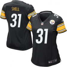 Women's Nike Pittsburgh Steelers #31 Donnie Shell Game Black Team Color NFL Jersey