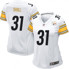 Women's Nike Pittsburgh Steelers #31 Donnie Shell Game White NFL Jersey