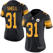 Women's Nike Pittsburgh Steelers #31 Donnie Shell Limited Black Rush Vapor Untouchable NFL Jersey