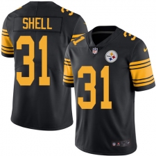 Youth Nike Pittsburgh Steelers #31 Donnie Shell Elite Black Rush Vapor Untouchable NFL Jersey