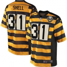 Youth Nike Pittsburgh Steelers #31 Donnie Shell Limited Yellow/Black Alternate 80TH Anniversary Throwback NFL Jersey