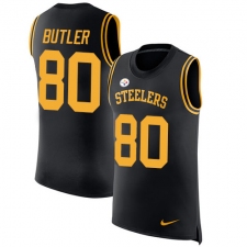Men's Nike Pittsburgh Steelers #80 Jack Butler Limited Black Rush Player Name & Number Tank Top NFL Jersey