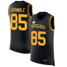 Men's Nike Pittsburgh Steelers #85 Xavier Grimble Limited Black Rush Player Name & Number Tank Top NFL Jersey