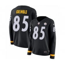 Women's Nike Pittsburgh Steelers #85 Xavier Grimble Limited Black Therma Long Sleeve NFL Jersey