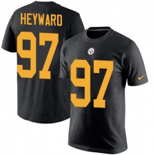Nike Pittsburgh Steelers #97 Cameron Heyward Black Rush Pride Name & Number T-Shirt