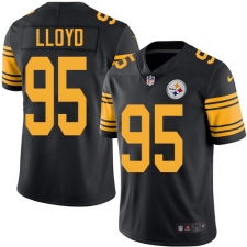 Men's Nike Pittsburgh Steelers #95 Greg Lloyd Limited Black Rush Vapor Untouchable NFL Jersey