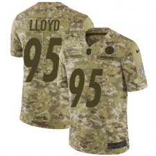 Youth Nike Pittsburgh Steelers #95 Greg Lloyd Limited Camo 2018 Salute to Service NFL Jersey