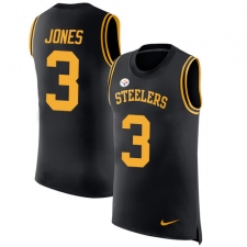 Men's Nike Pittsburgh Steelers #3 Landry Jones Limited Black Rush Player Name & Number Tank Top NFL Jersey