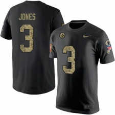Nike Pittsburgh Steelers #3 Landry Jones Black Camo Salute to Service T-Shirt