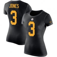 Women's Nike Pittsburgh Steelers #3 Landry Jones Black Rush Pride Name & Number T-Shirt