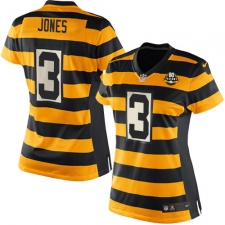 Women's Nike Pittsburgh Steelers #3 Landry Jones Elite Yellow/Black Alternate 80TH Anniversary Throwback NFL Jersey