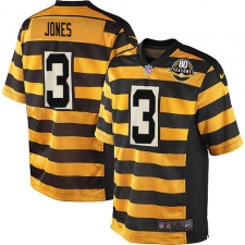 Youth Nike Pittsburgh Steelers #3 Landry Jones Elite Yellow/Black Alternate 80TH Anniversary Throwback NFL Jersey