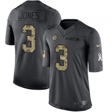 Youth Nike Pittsburgh Steelers #3 Landry Jones Limited Black 2016 Salute to Service NFL Jersey