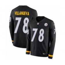 Men's Nike Pittsburgh Steelers #78 Alejandro Villanueva Limited Black Therma Long Sleeve NFL Jersey