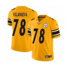 Men's Pittsburgh Steelers #78 Alejandro Villanueva Limited Gold Inverted Legend Football Jersey