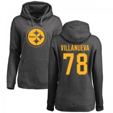 NFL Women's Nike Pittsburgh Steelers #78 Alejandro Villanueva Ash One Color Pullover Hoodie