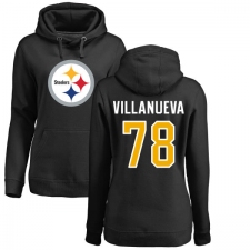 NFL Women's Nike Pittsburgh Steelers #78 Alejandro Villanueva Black Name & Number Logo Pullover Hoodie
