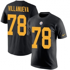 Nike Pittsburgh Steelers #78 Alejandro Villanueva Black Rush Pride Name & Number T-Shirt