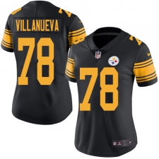 Women's Nike Pittsburgh Steelers #78 Alejandro Villanueva Elite Black Rush Vapor Untouchable NFL Jersey