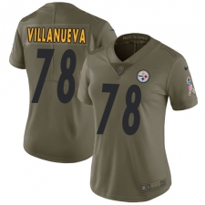 Women's Nike Pittsburgh Steelers #78 Alejandro Villanueva Limited Olive 2017 Salute to Service NFL Jersey