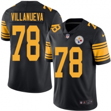 Youth Nike Pittsburgh Steelers #78 Alejandro Villanueva Elite Black Rush Vapor Untouchable NFL Jersey