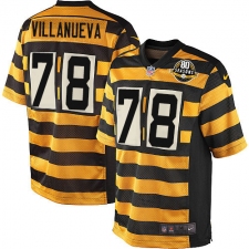 Youth Nike Pittsburgh Steelers #78 Alejandro Villanueva Elite Yellow/Black Alternate 80TH Anniversary Throwback NFL Jersey