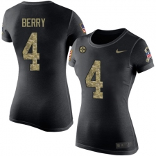 Women's Nike Pittsburgh Steelers #4 Jordan Berry Black Camo Salute to Service T-Shirt