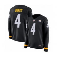 Women's Nike Pittsburgh Steelers #4 Jordan Berry Limited Black Therma Long Sleeve NFL Jersey