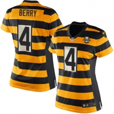 Women's Nike Pittsburgh Steelers #4 Jordan Berry Limited Yellow/Black Alternate 80TH Anniversary Throwback NFL Jersey