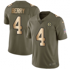 Youth Nike Pittsburgh Steelers #4 Jordan Berry Limited Olive/Gold 2017 Salute to Service NFL Jersey