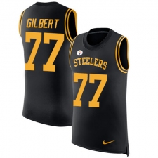 Men's Nike Pittsburgh Steelers #77 Marcus Gilbert Limited Black Rush Player Name & Number Tank Top NFL Jersey