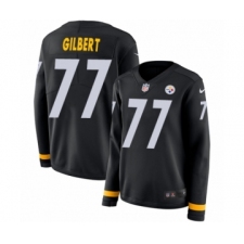 Women's Nike Pittsburgh Steelers #77 Marcus Gilbert Limited Black Therma Long Sleeve NFL Jersey