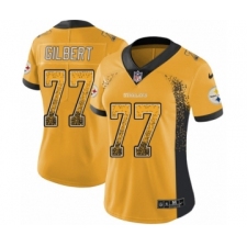 Women's Nike Pittsburgh Steelers #77 Marcus Gilbert Limited Gold Rush Drift Fashion NFL Jersey